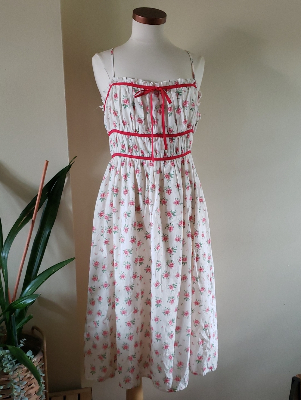 STORIA BNWT Floral Bow Midi Dress - L -